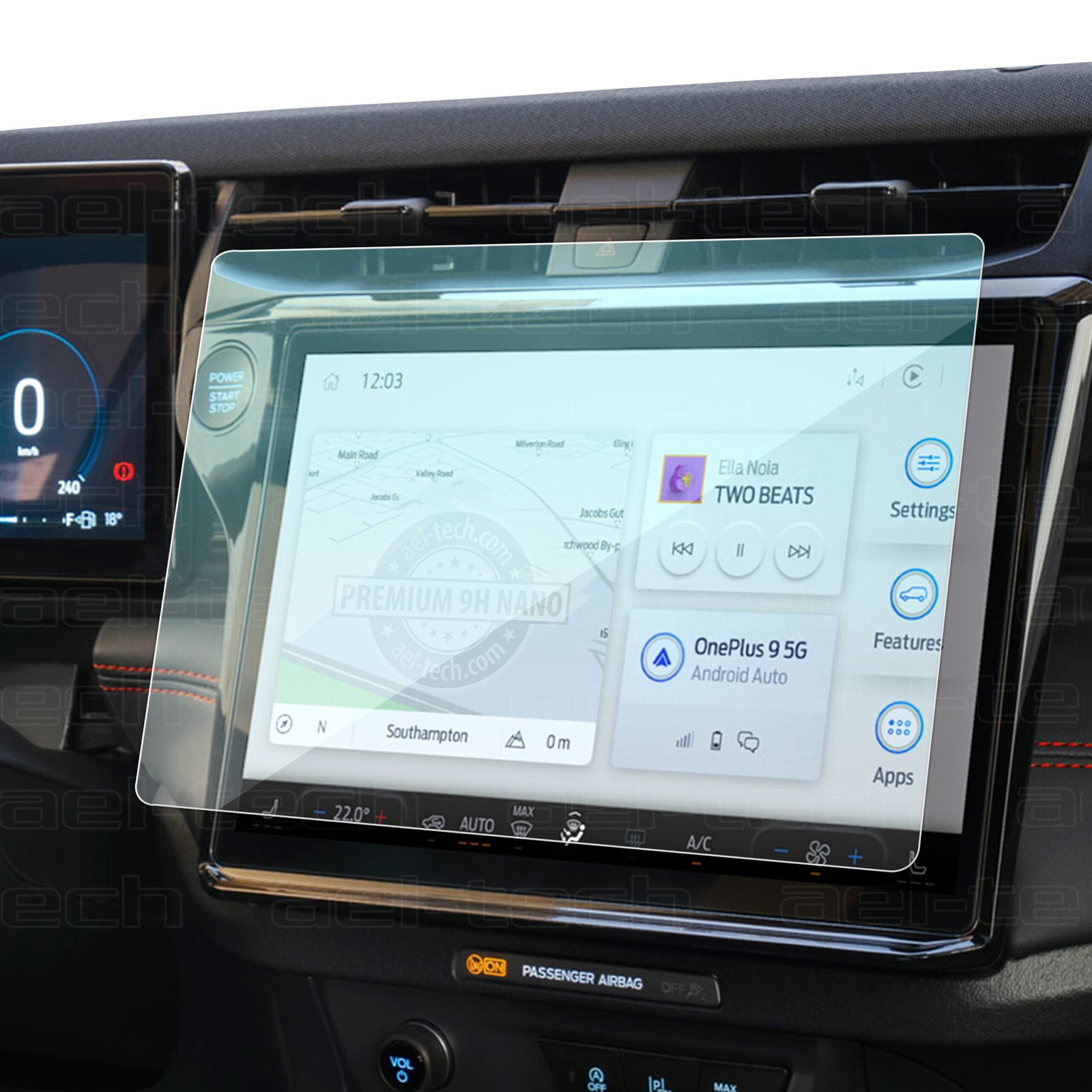 2024_FORD_PUMA_NAV-1 Ford Puma 2024-2025 Uyumlu 12 inç Navigasyon 9H Nano Ekran Koruyucu - Görsel 1