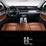 Chery Tiggo 8 Pro Vites etrafı ve Bardaklık uyumlu Piano Black TPU Koruyucu 3 lü set