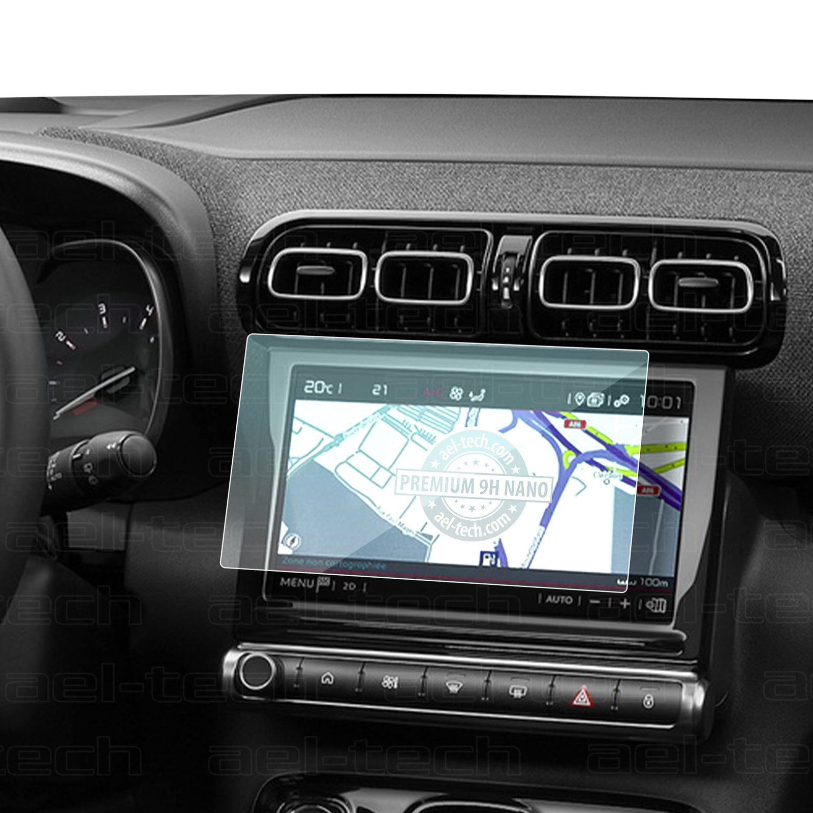 Citroen C3 Aircross Feel Ve Feel Bold Navigasyon Uyumlu Nano Ekran Koruyucu 2020 2023 Citroen C3 Aircross Feel, Feel Bold 2020-2023 Uyumlu Navigasyon 9H Nano Ekran Koruyucu - Görsel 1