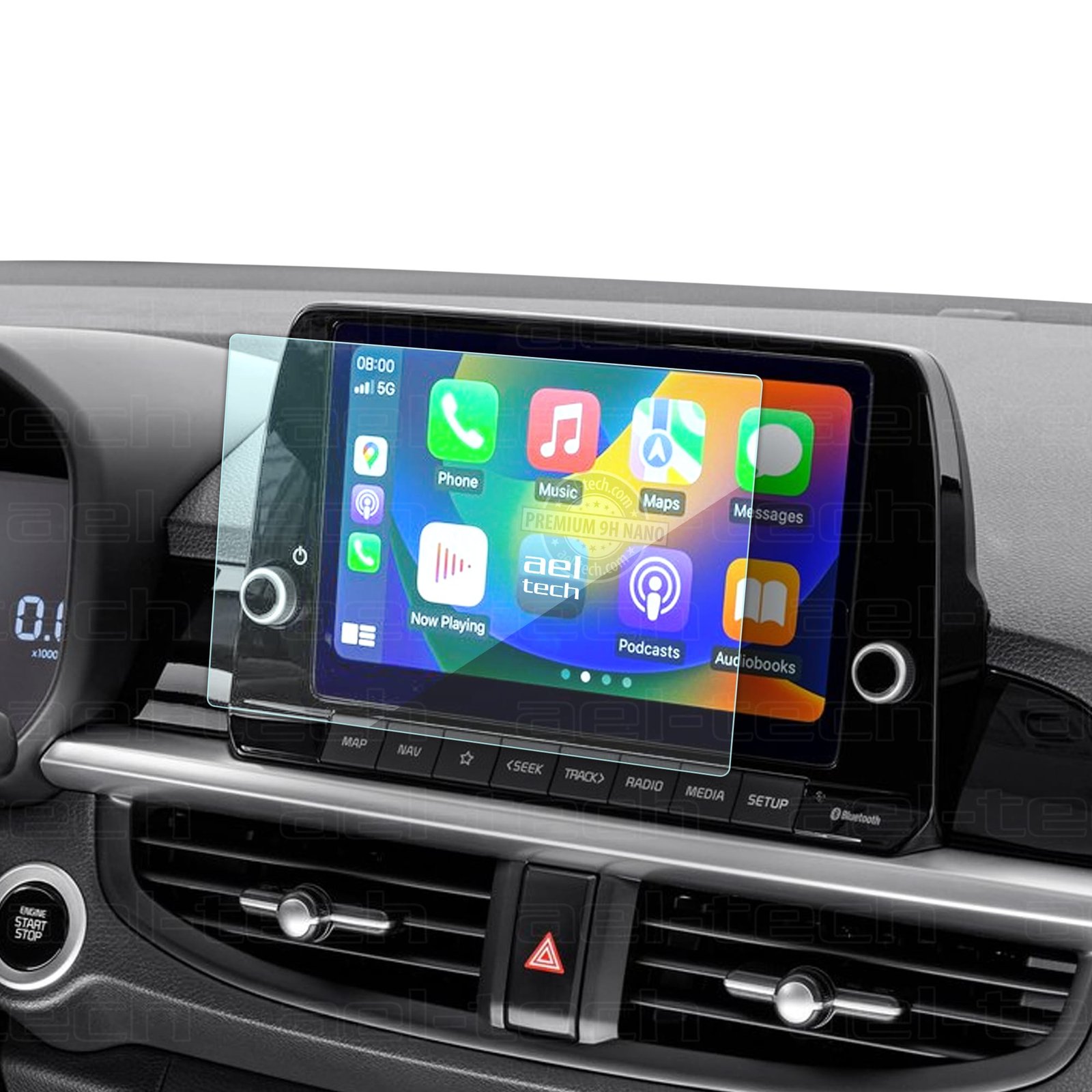 KiaPicanto20248incNav-1 Kia Picanto 2024-2025 Uyumlu 8 İnç Navigasyon 9H Nano Ekran Koruyucu - Görsel 1