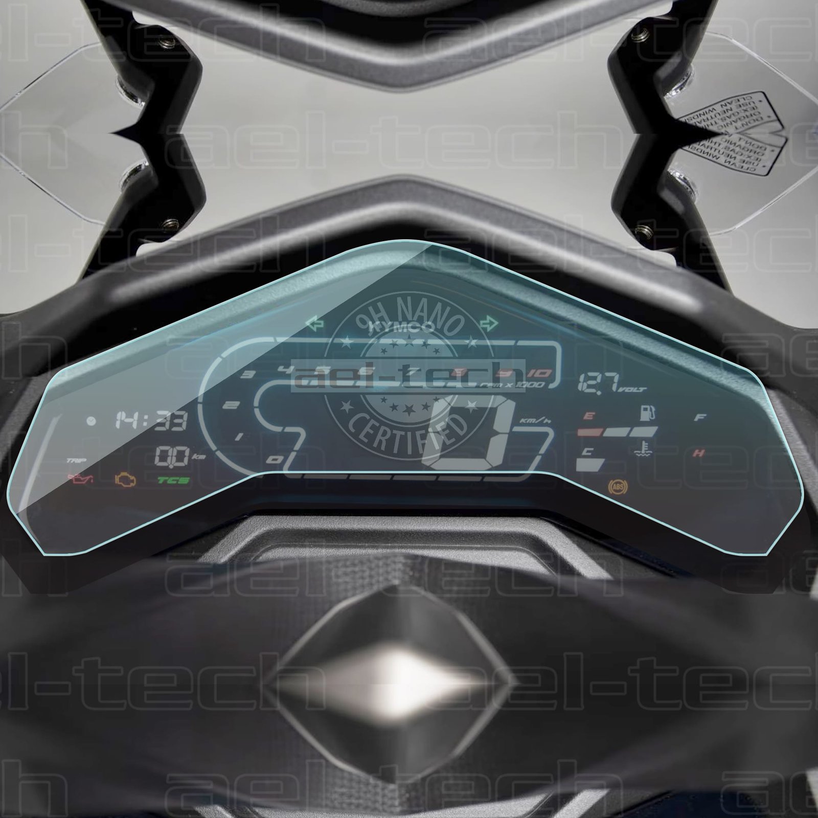 Kymco Dtx 360 copy Kymco Dtx 360 Uyumlu Dijital Gösterge 9H Nano Ekran Koruyucu - Görsel 1