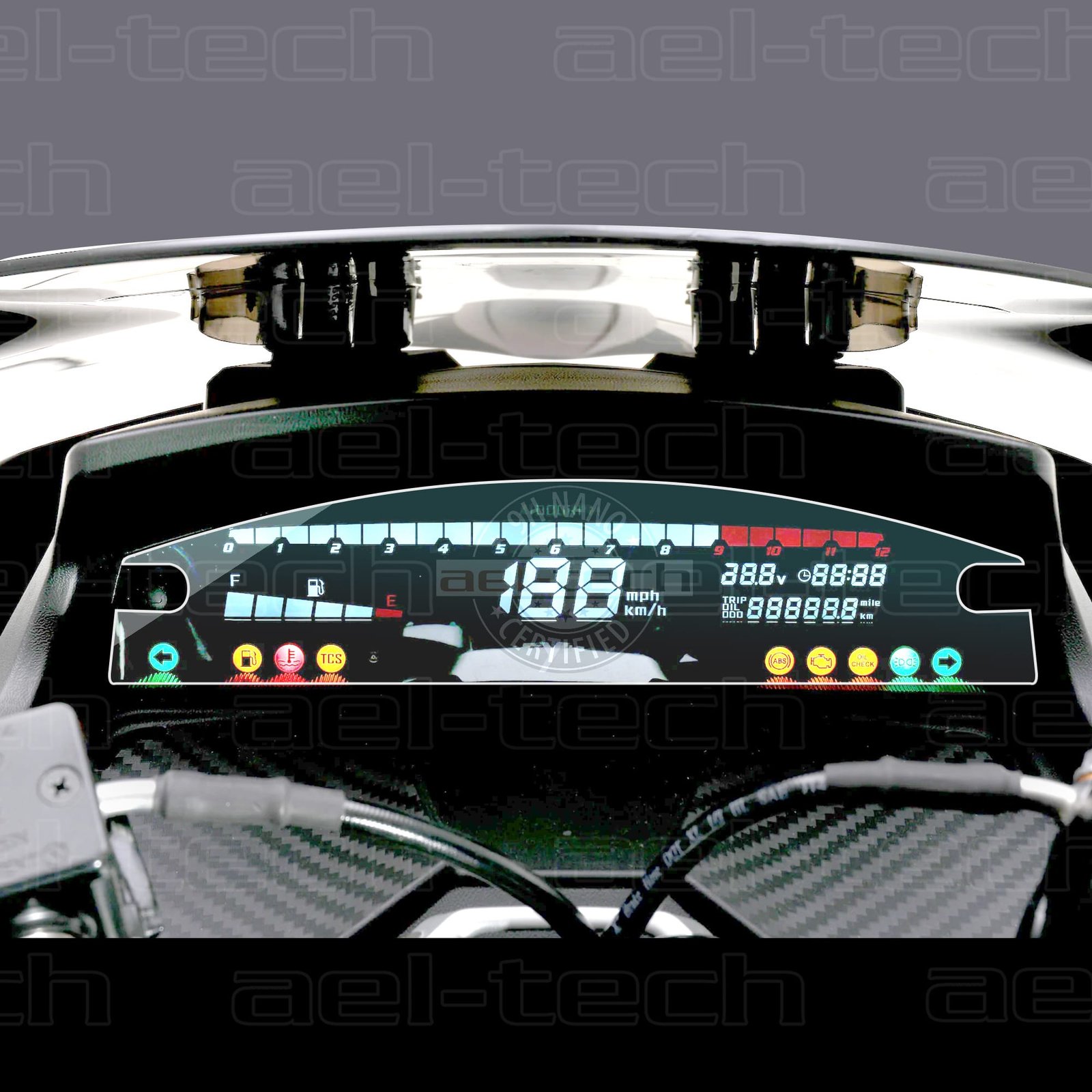 SymJet x 125 copy Sym Jet x 125 Uyumlu Dijital Gösterge 9H Nano Ekran Koruyucu - Görsel 1