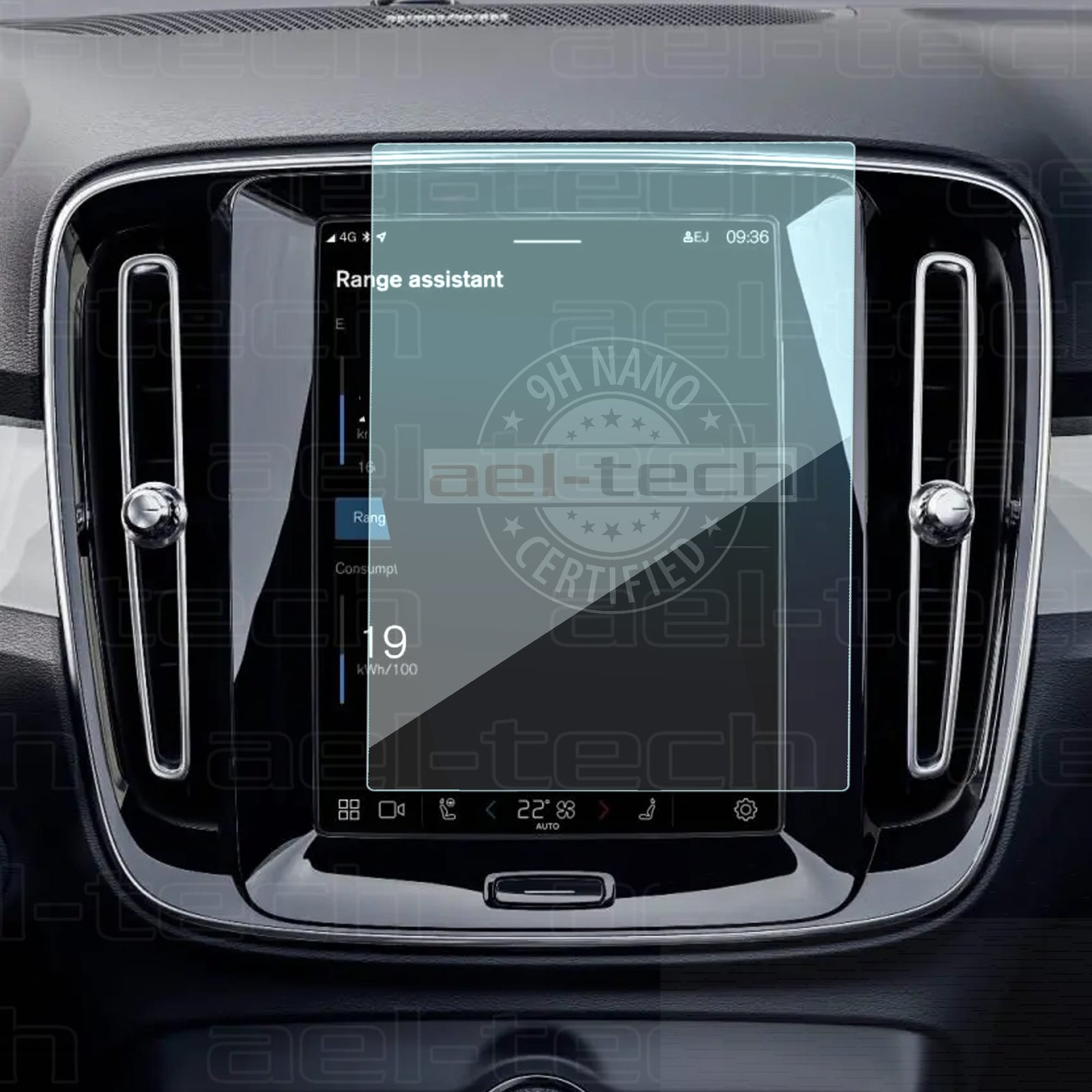 XC90 2016-2024 copy Volvo EX 40 8,7 inç Navigasyon uyumlu 9H Nano Ekran Koruyucu 2024-2025 - Görsel 1