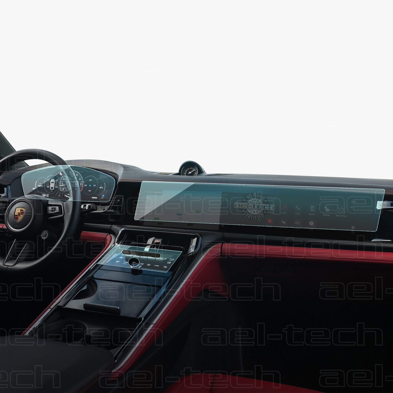 PorschePanameraNavigasyonDijital gösterge copy Porsche Panamera Uyumlu Dijital Gösterge ,Navigasyon ve Vites Etrafı 9H Nano Ekran Koruyucu 3lü Set - Görsel 1