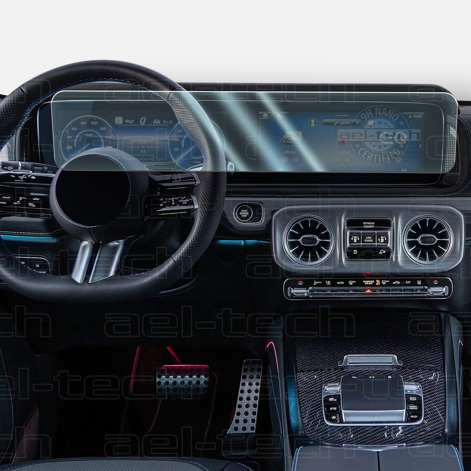 MercedesG580Navigasyon copy Mercedes G Uyumlu 12,3 inç Navigasyon ve Dijital Gösterge 9H Nano Ekran Koruyucu - Görsel 1