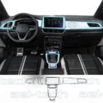 Volkswagen T-roc Uyumlu Vites Etrafı ve Ön Göğüs Piano Black 6'lı Set TPU Koruyucu 2022-2025