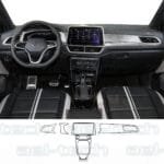 Volkswagen T-roc Uyumlu Vites Etrafı ve Ön Göğüs Piano Black 6'lı Set TPU Koruyucu 2022-2025 - Görsel 2