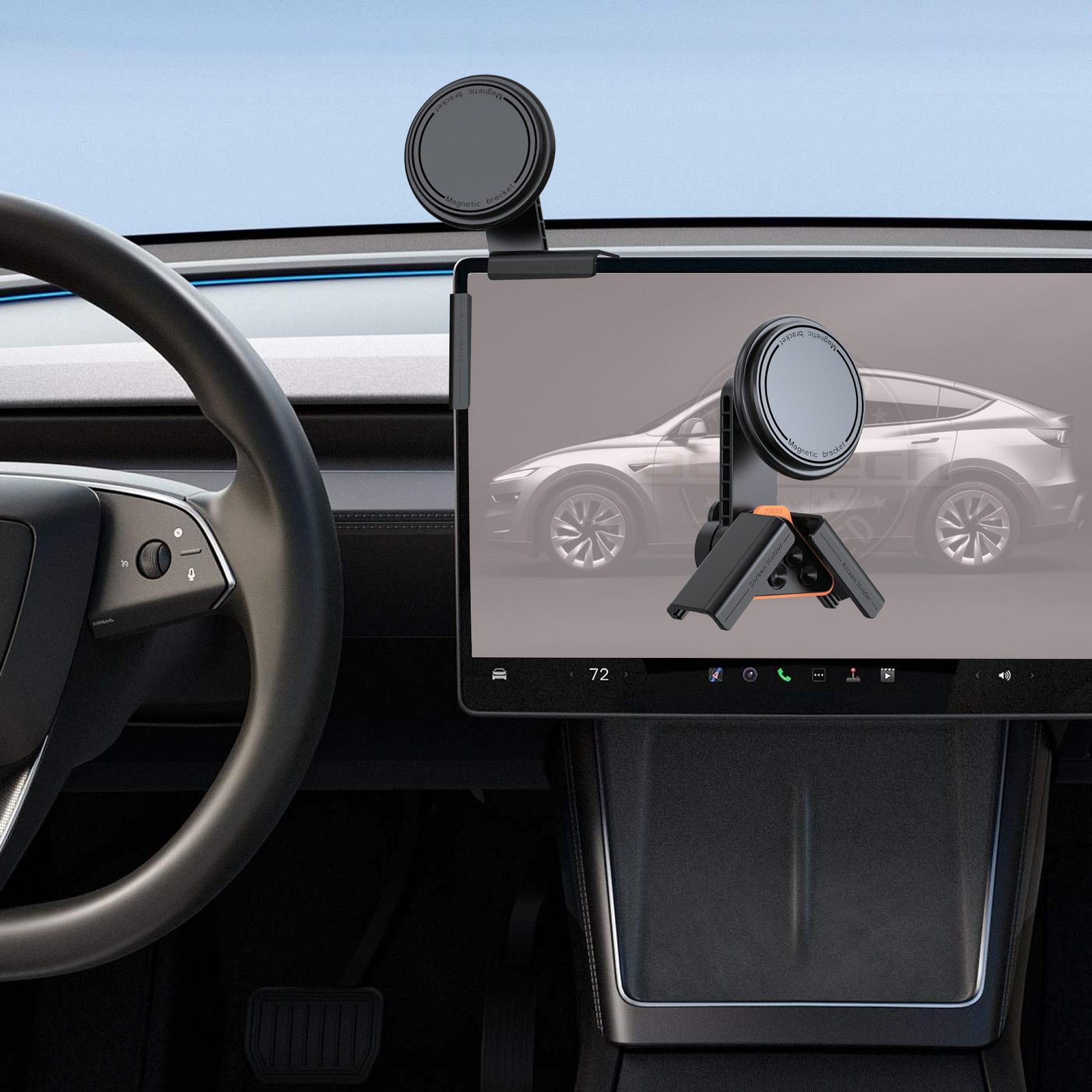 TeslaTelefonTutucu copy Tesla Model Y Telefon Tutucu 2021-2025 - Görsel 1